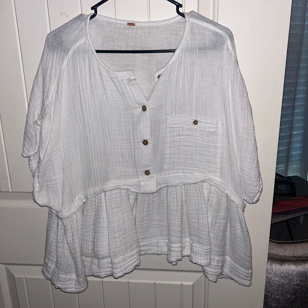 Free people White Button-Up Women's Top